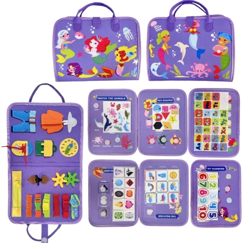 Kids Zip Toys - لوحة أنشطة حسية هادئة من اللباد
