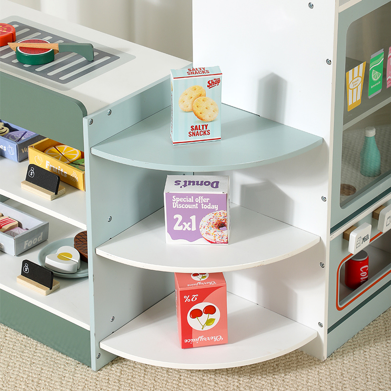 مجموعة لعب متجر البقالة الخشبي - مراجعة Kids Toys Stores وسعره