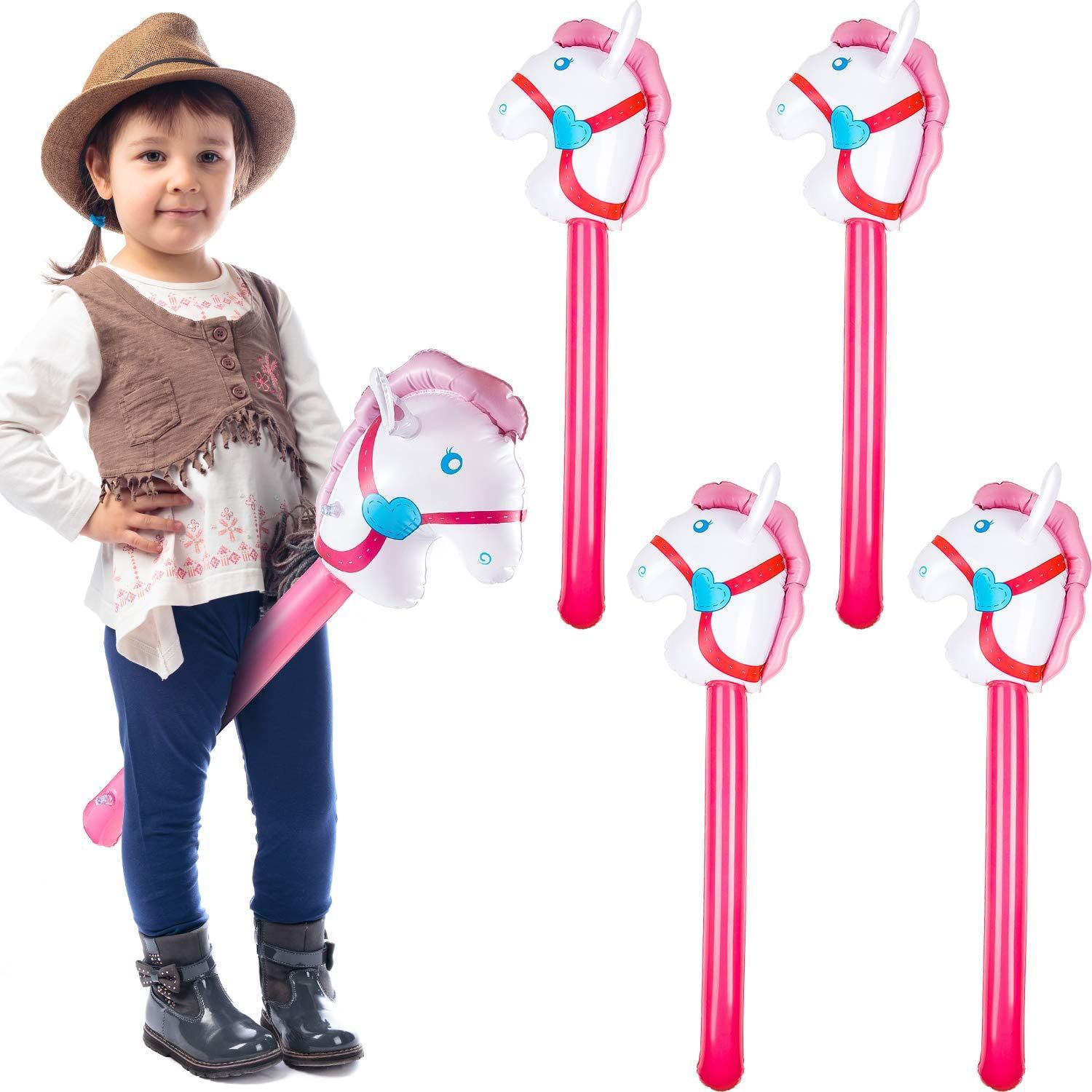 نفخ الحصان عصا يونيكورن قوس قز - مراجعة Kids Toys Horse وسعره