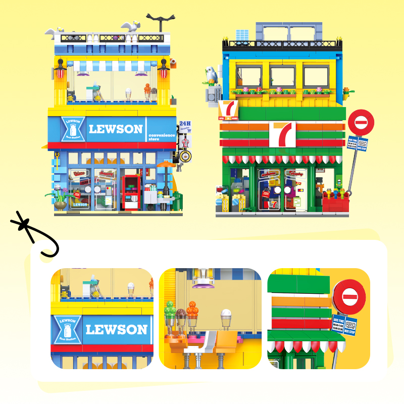 مجموعة بناء متجر صغير في شارع  - مراجعة Kids Toys Stores وسعره
