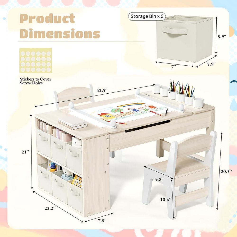 طاولة وكراسي فنية للأطفال، مكت - مراجعة Kids Art Easel وسعره