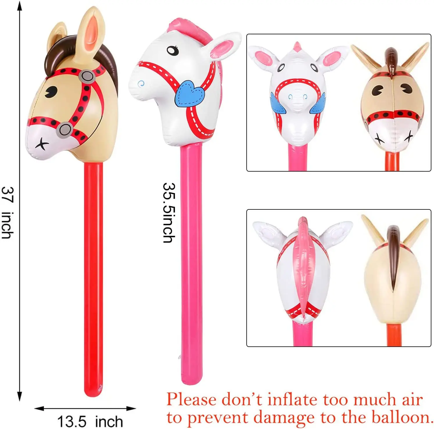 2 قطعة رأس الحصان عصا بالون نف - مراجعة Kids Toys Horse وسعره