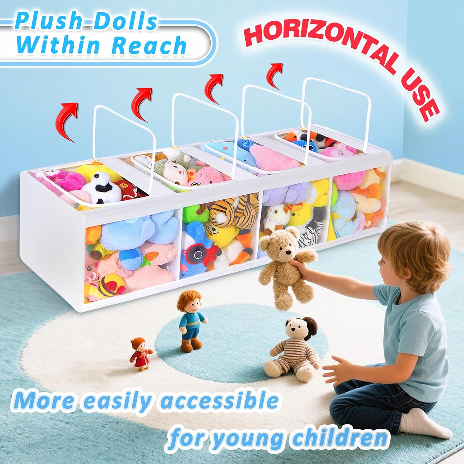 منظم تخزين ألعاب قطيفة شفاف بـ - مراجعة Kids Storage Toys وسعره